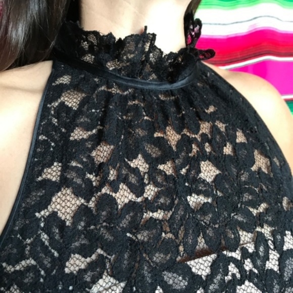 SALE Banana R Lace DressMock Neck Cummerbund Coc - Picture 2 of 9